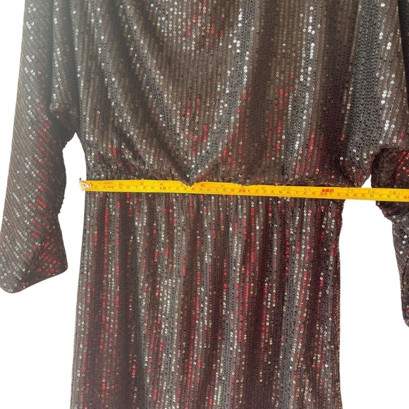 SHEIN BAE Sequin Mini Dress L Batwing Off the Shoulder Party Dress NWT Holiday - Picture 12 of 12